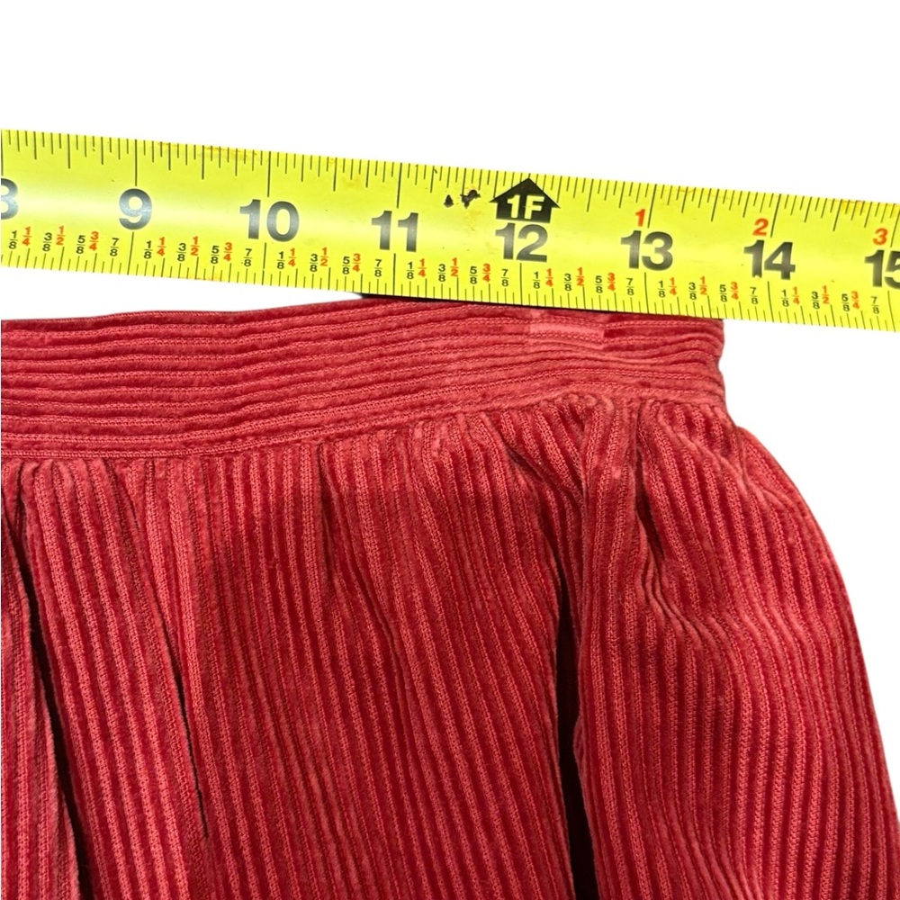 Vintage Laura Ashley Corduroy Skirt Vest Set Brick Red 10 - Picture 10 of 11